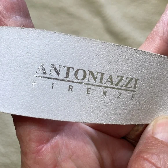 Italian made leather and chain belt - Picture 3 of 6